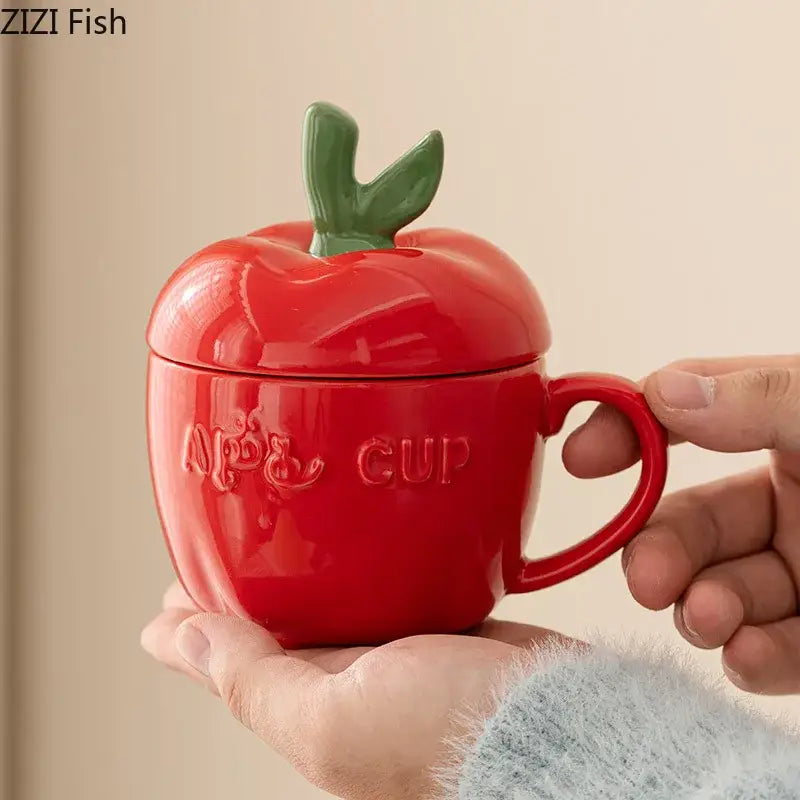 DecorBites™ Apple Fruit Ceramic Mug for Kids Breakfast, Festivals, Birthday Gift
