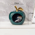 DecorBites™ Apple Hollow Golden Ceramic Art Crafts Candy Jar Storage Home Decor