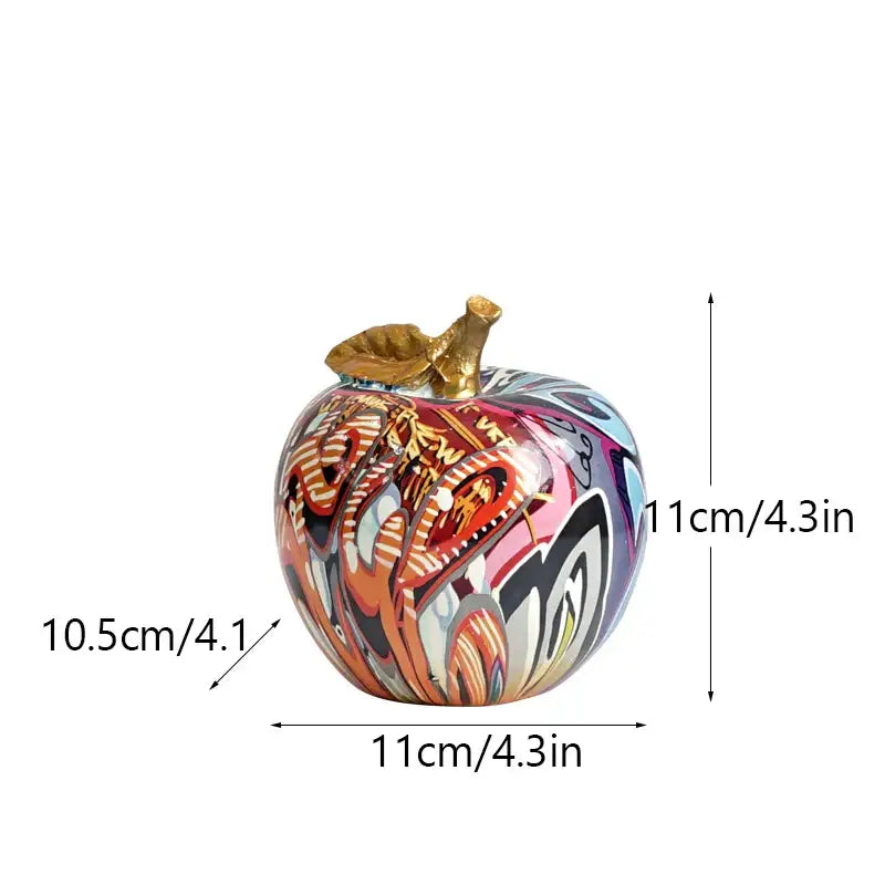DecorBites™ Apple Sculpture Resin Ornament Modern Pop Art Interior Decor Statue