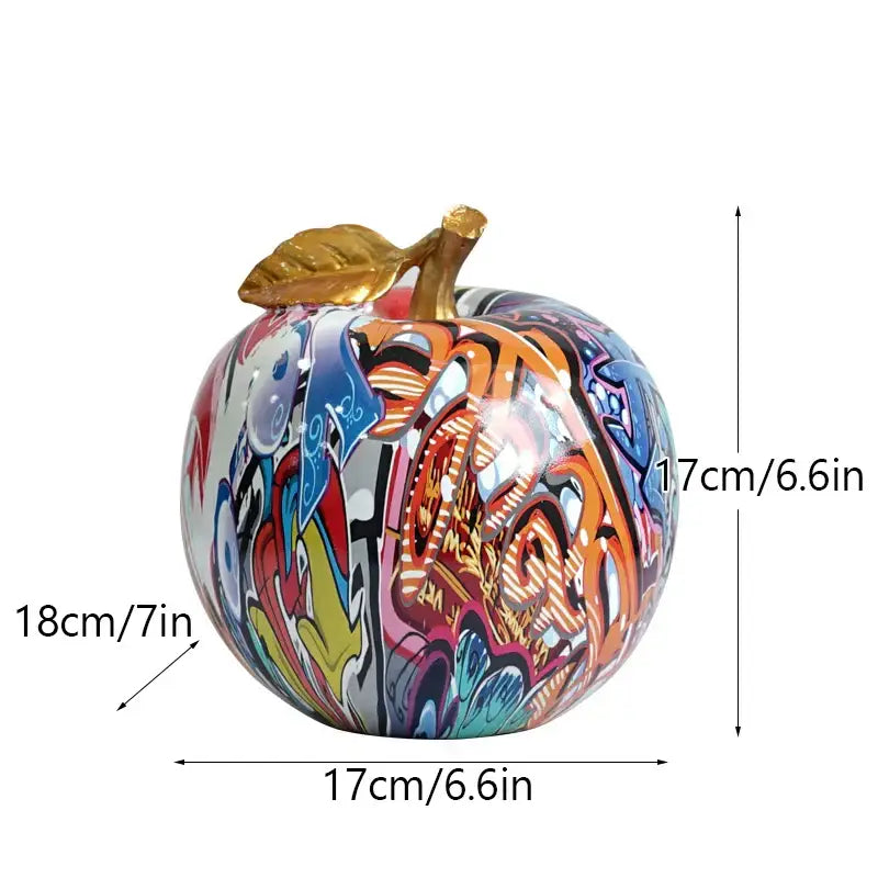 DecorBites™ Apple Sculpture Resin Ornament Modern Pop Art Interior Decor Statue