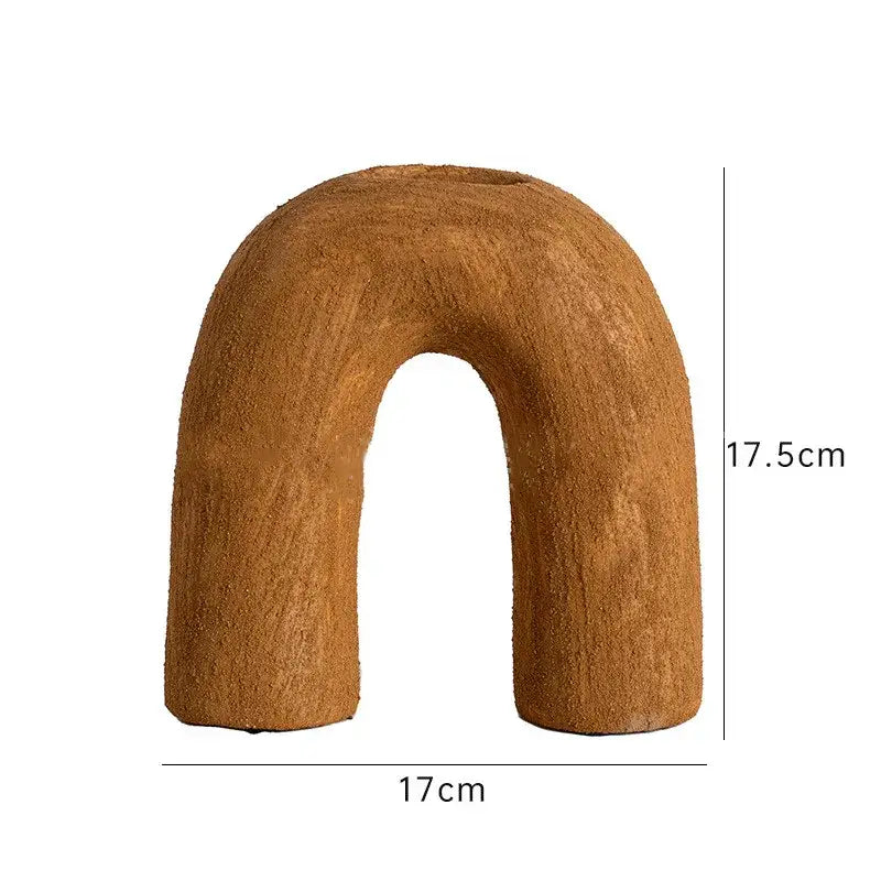 DecorBites™ Arc Ceramic Vase Geometric Abstract Home Decor Flower Arrangement Accessory