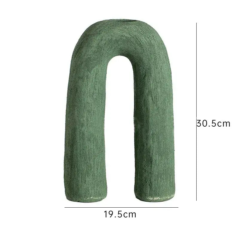 DecorBites™ Arc Ceramic Vase Geometric Abstract Home Decor Flower Arrangement Accessory