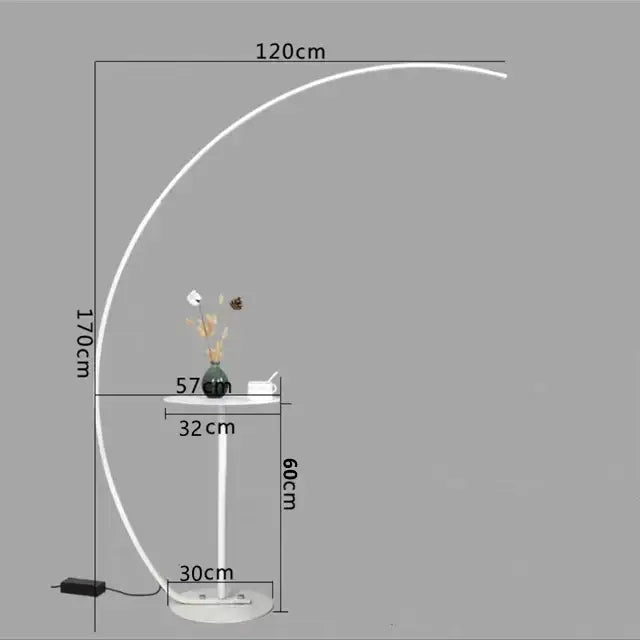 DecorBites™ Arc LED Floor Lamp with Remote Control - Nordic Minimalist Design