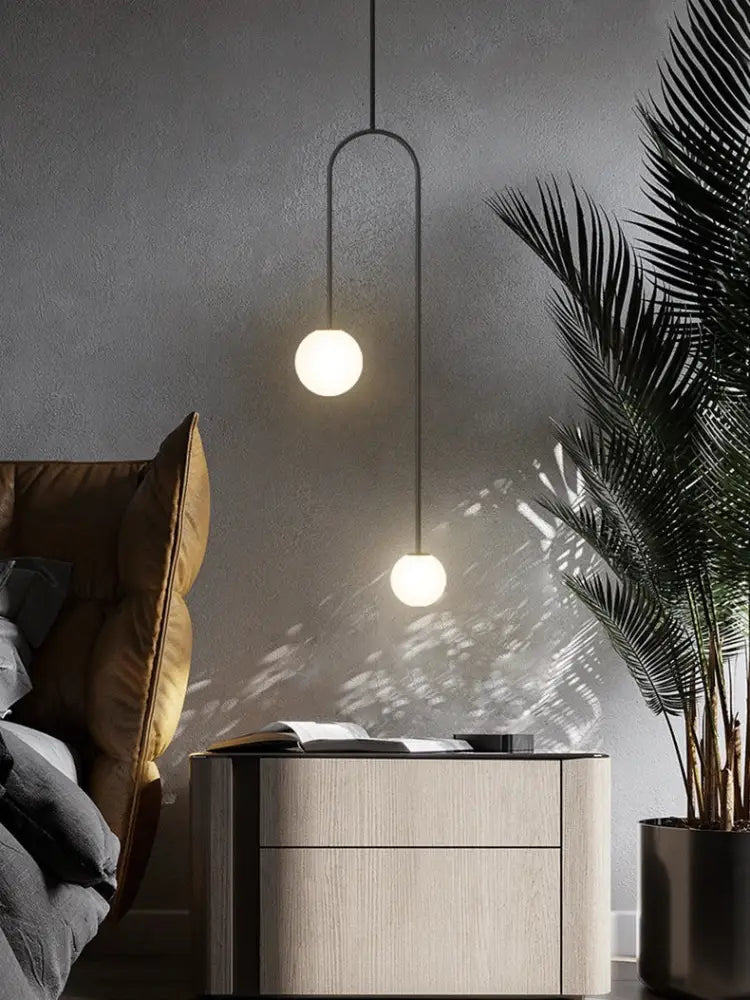 DecorBites™ Arc Line Chandelier: Nordic Suspension Pendant for Living Dining Room Kitchen
