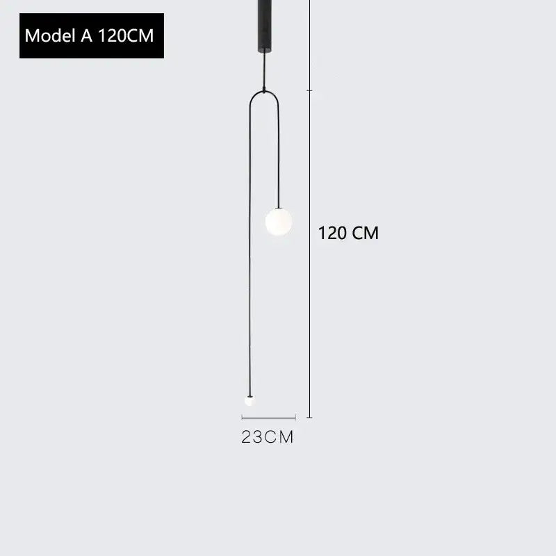 DecorBites™ Arc Line Chandelier: Nordic Suspension Pendant for Living Dining Room Kitchen
