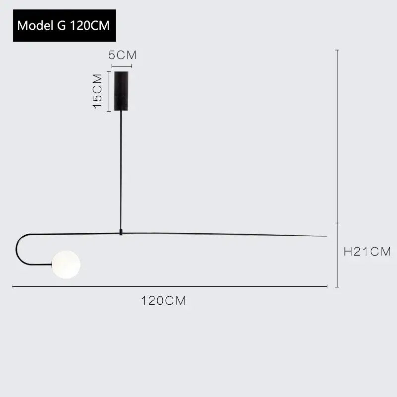 DecorBites™ Arc Line Chandelier: Nordic Suspension Pendant for Living Dining Room Kitchen