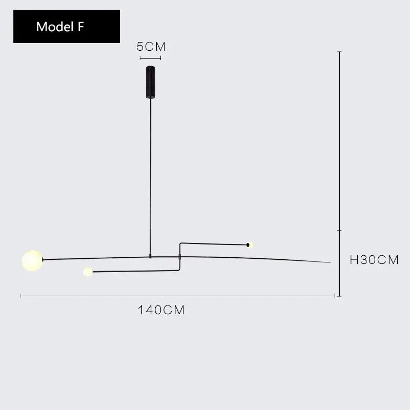 DecorBites™ Arc Line Chandelier: Nordic Suspension Pendant for Living Dining Room Kitchen