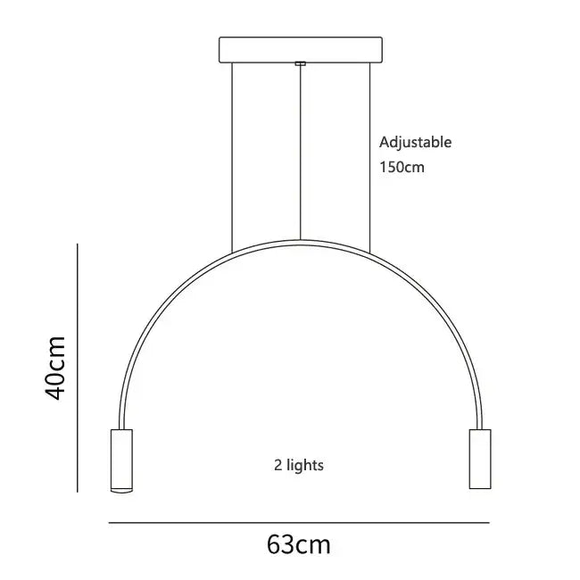 DecorBites™ Arc Pendant Light Chandelier - LED Suspension Lamp for Kitchen Island