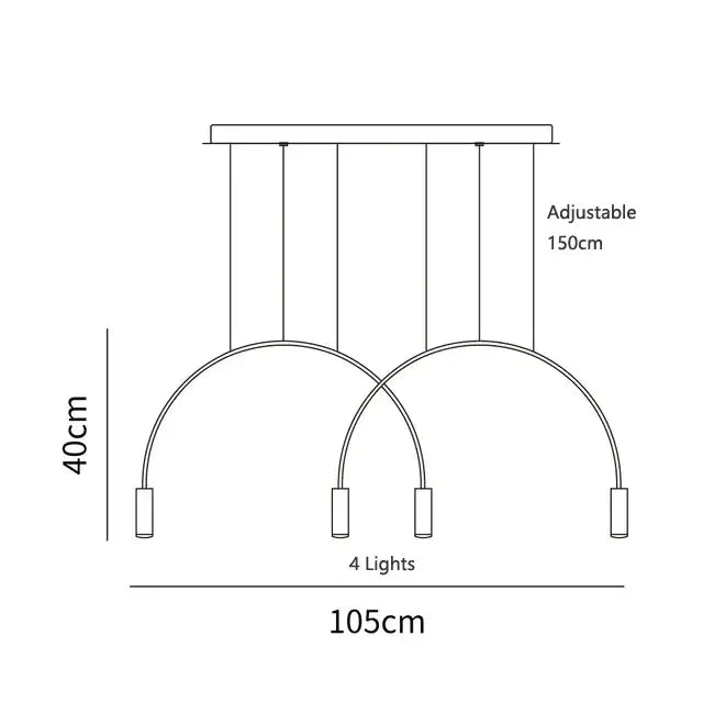 DecorBites™ Arc Pendant Light Chandelier - LED Suspension Lamp for Kitchen Island