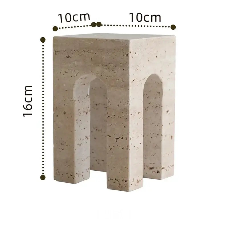 DecorBites™ Archway Shape Travertine Sculpture Figurine Statue for Home Decor