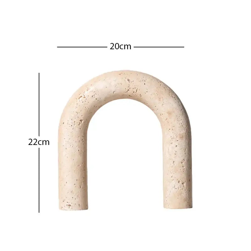 DecorBites™ Archway Shape Travertine Sculpture Figurine Statue for Home Decor