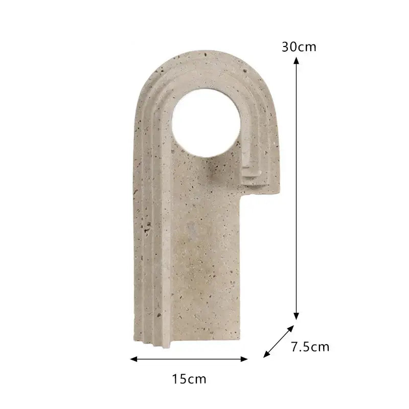 DecorBites™ Archway Shape Travertine Sculpture Figurine Statue for Home Decor