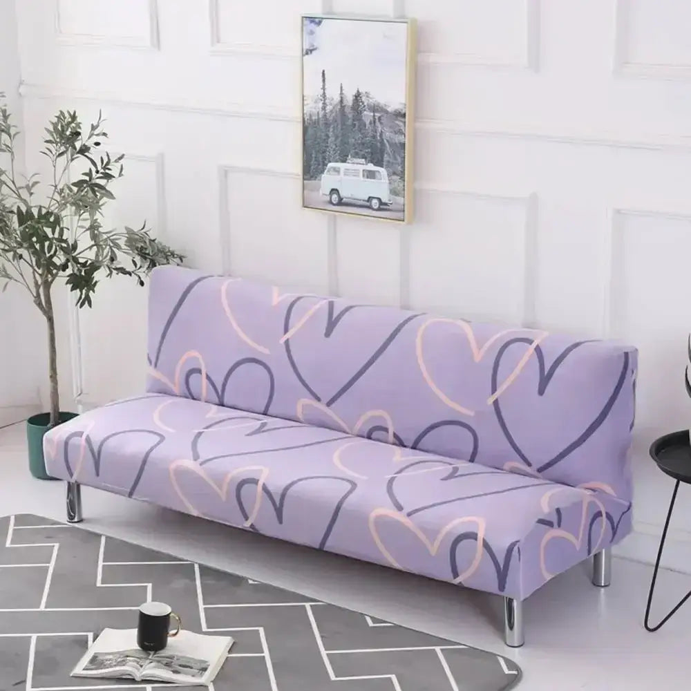 DecorBites™ Armless Futon Sofa Cover Slipcover Elastic No Armrest