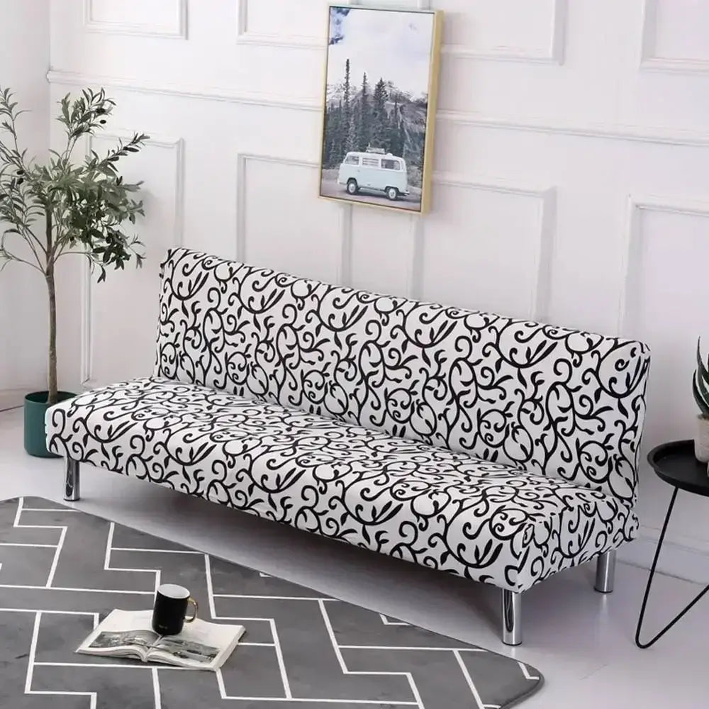 DecorBites™ Armless Futon Sofa Cover Slipcover Elastic No Armrest