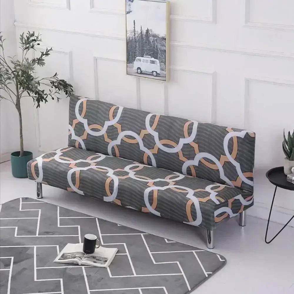 DecorBites™ Armless Futon Sofa Cover Slipcover Elastic No Armrest