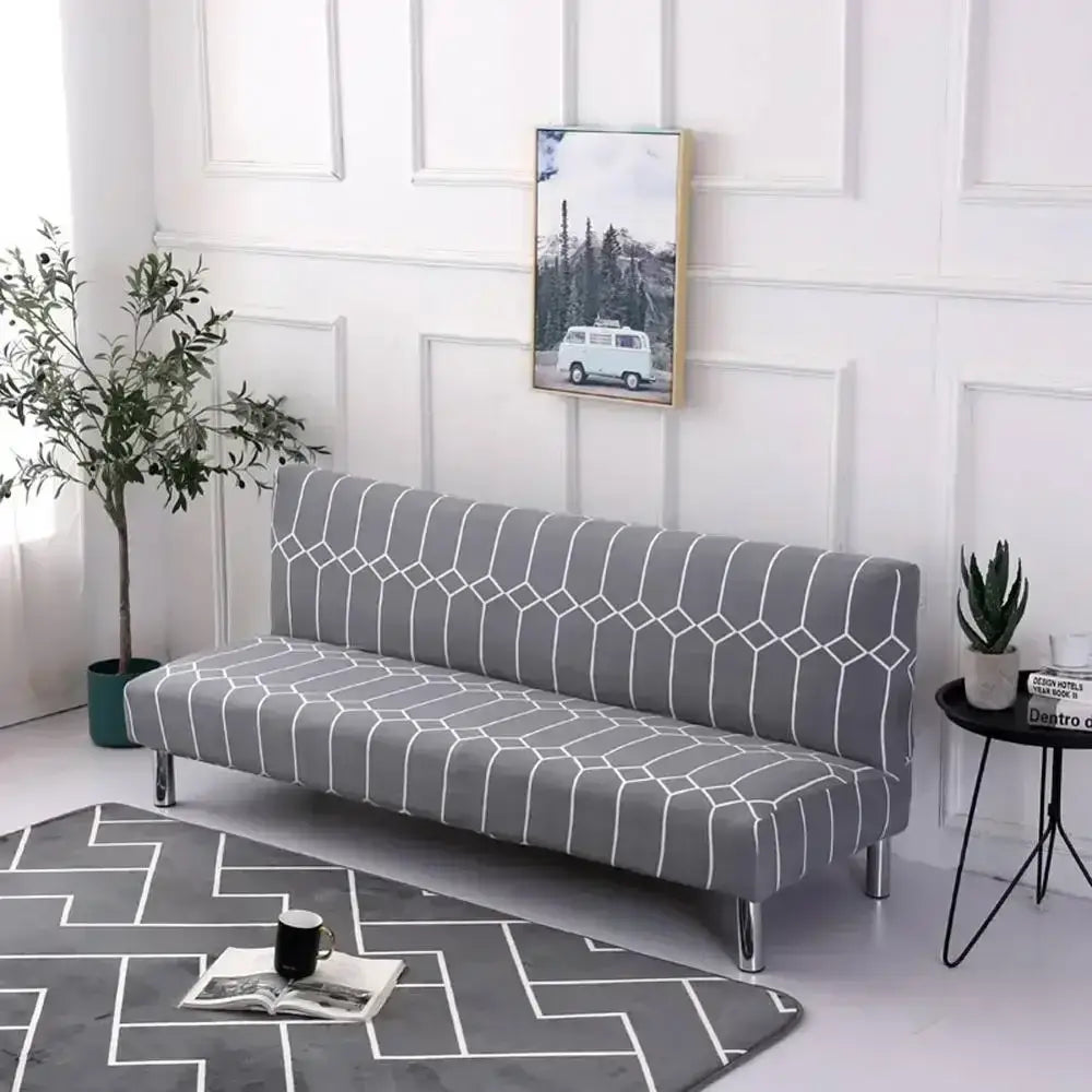 DecorBites™ Armless Futon Sofa Cover Slipcover Elastic No Armrest