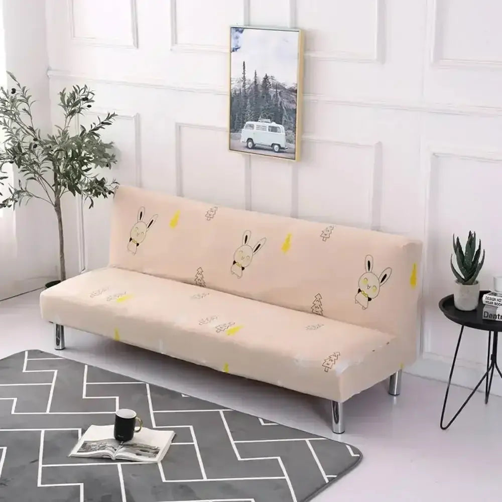 DecorBites™ Armless Futon Sofa Cover Slipcover Elastic No Armrest