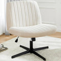 DecorBites™ Armless Wide Desk Chair - Modern Office Chair with Cross-Legged Design