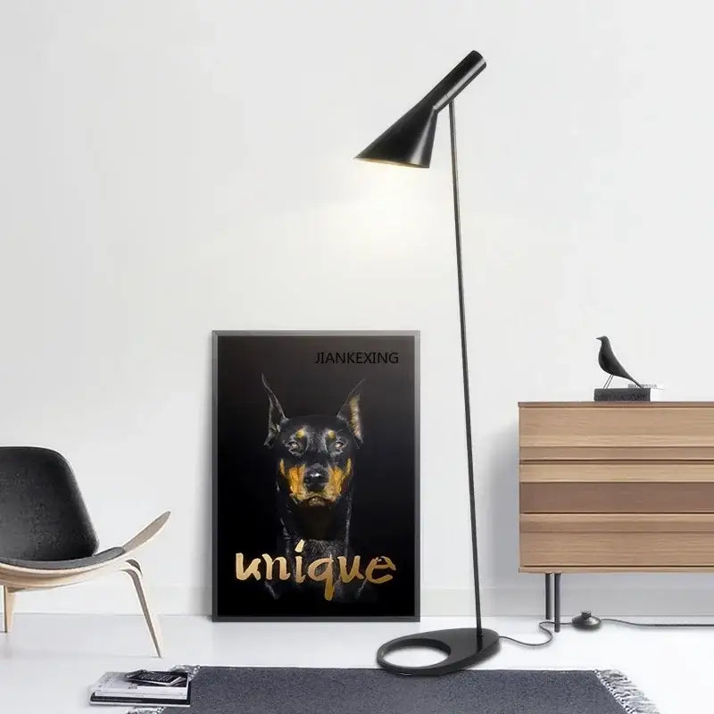 DecorBites™ Arne Jacobsen Corner Floor Lamp Black White LED Modern Living Room Decor