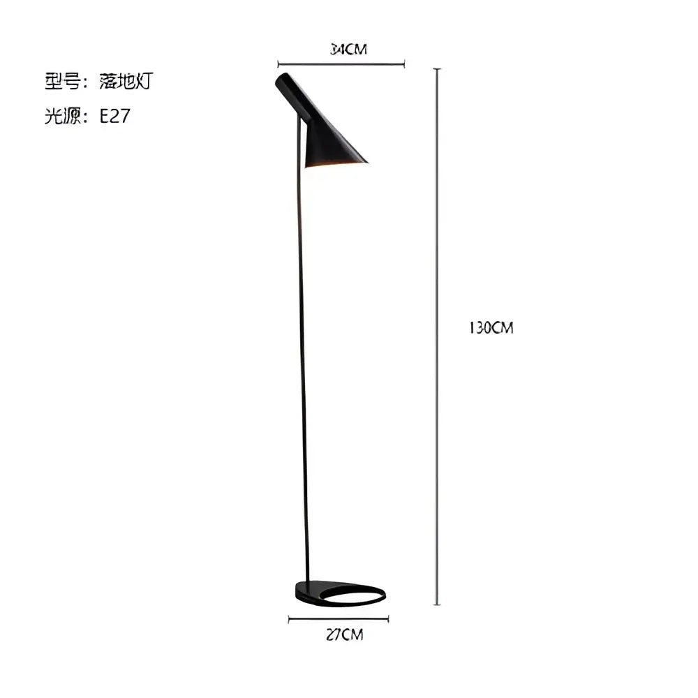 DecorBites™ Arne Jacobsen Corner Floor Lamp Black White LED Modern Living Room Decor