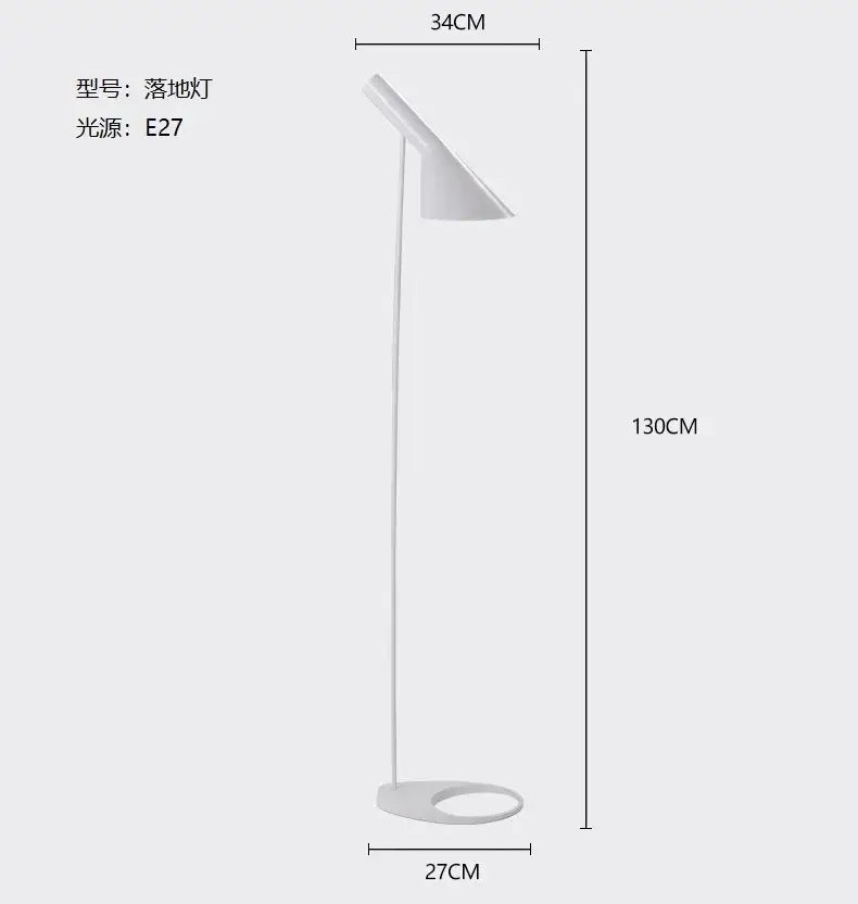 DecorBites™ Arne Jacobsen Corner Floor Lamp Black White LED Modern Living Room Decor