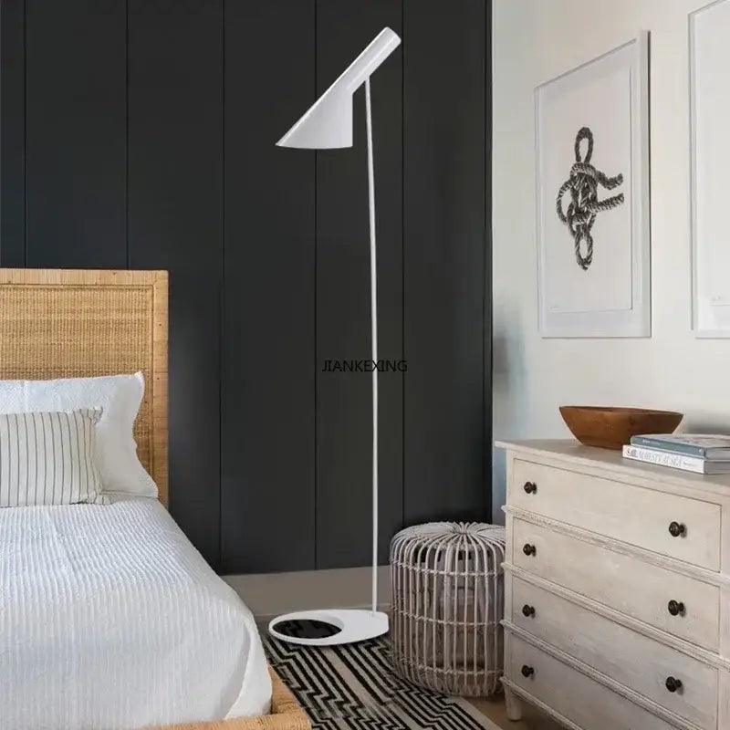 DecorBites™ Arne Jacobsen Corner Floor Lamp Black White LED Modern Living Room Decor