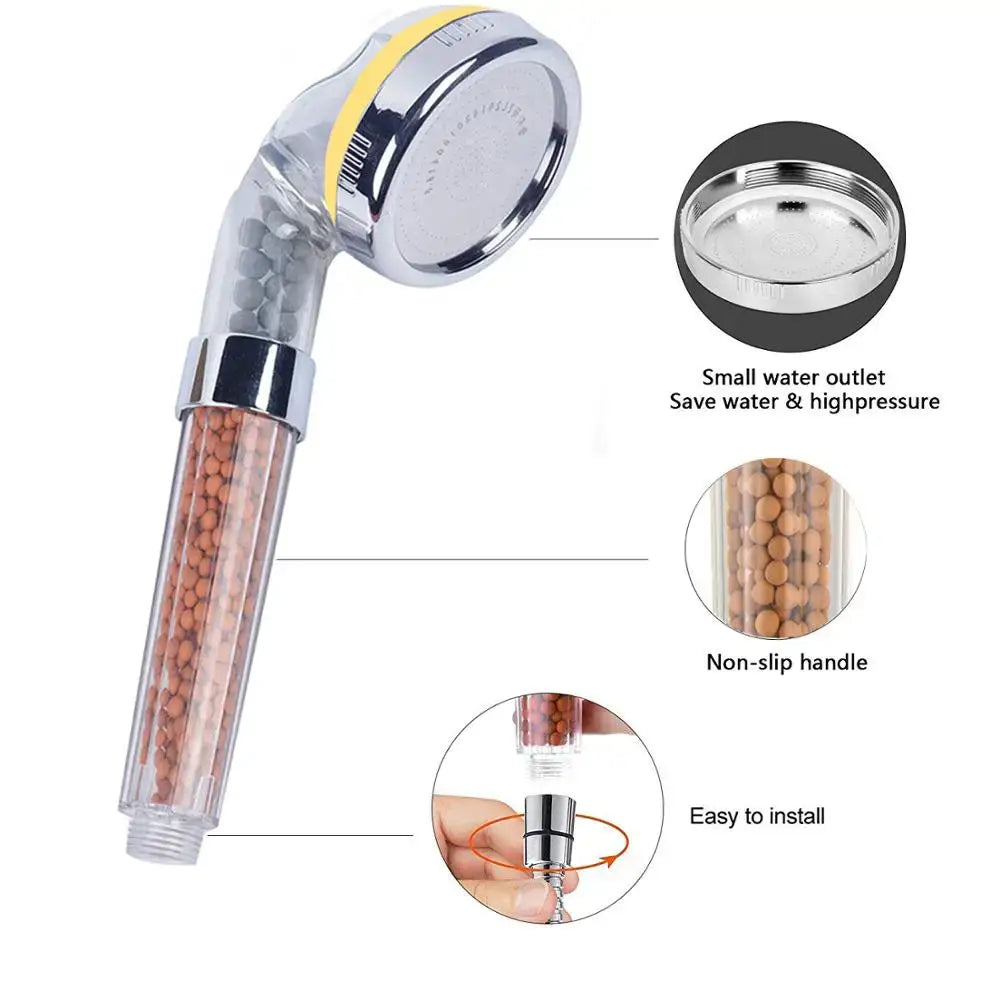 DecorBites™ Aroma Shower Head: Vitamin Lemon Lavender Rose Scent High Pressure Water Filtration