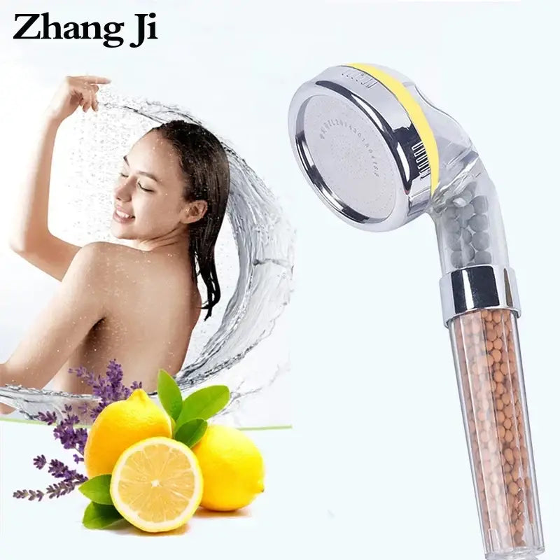 DecorBites™ Aroma Shower Head: Vitamin Lemon Lavender Rose Scent High Pressure Water Filtration