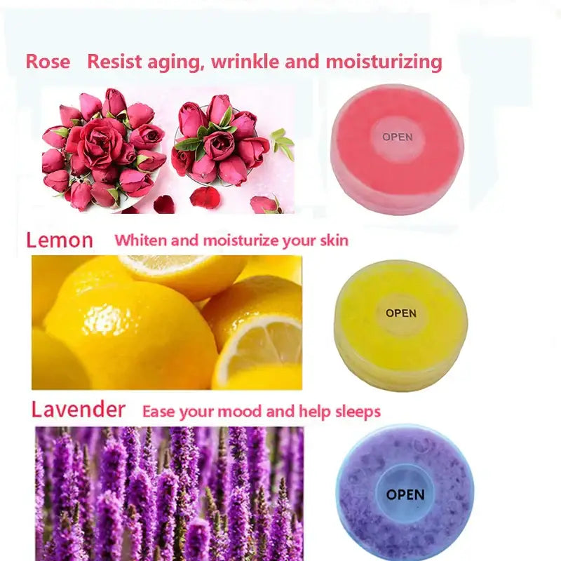 DecorBites™ Aroma Shower Head: Vitamin Lemon Lavender Rose Scent High Pressure Water Filtration
