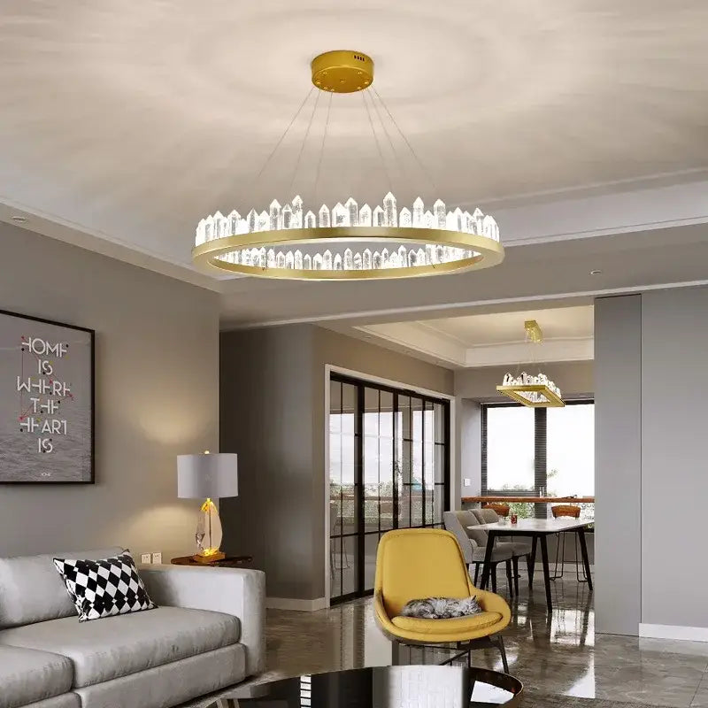 DecorBites™ Arrow Crystal LED Chandelier: Modern Living Room Dining Table Bedroom Home Light