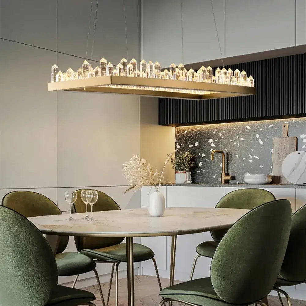 DecorBites™ Arrow Crystal LED Chandelier: Modern Living Room Dining Table Bedroom Home Light