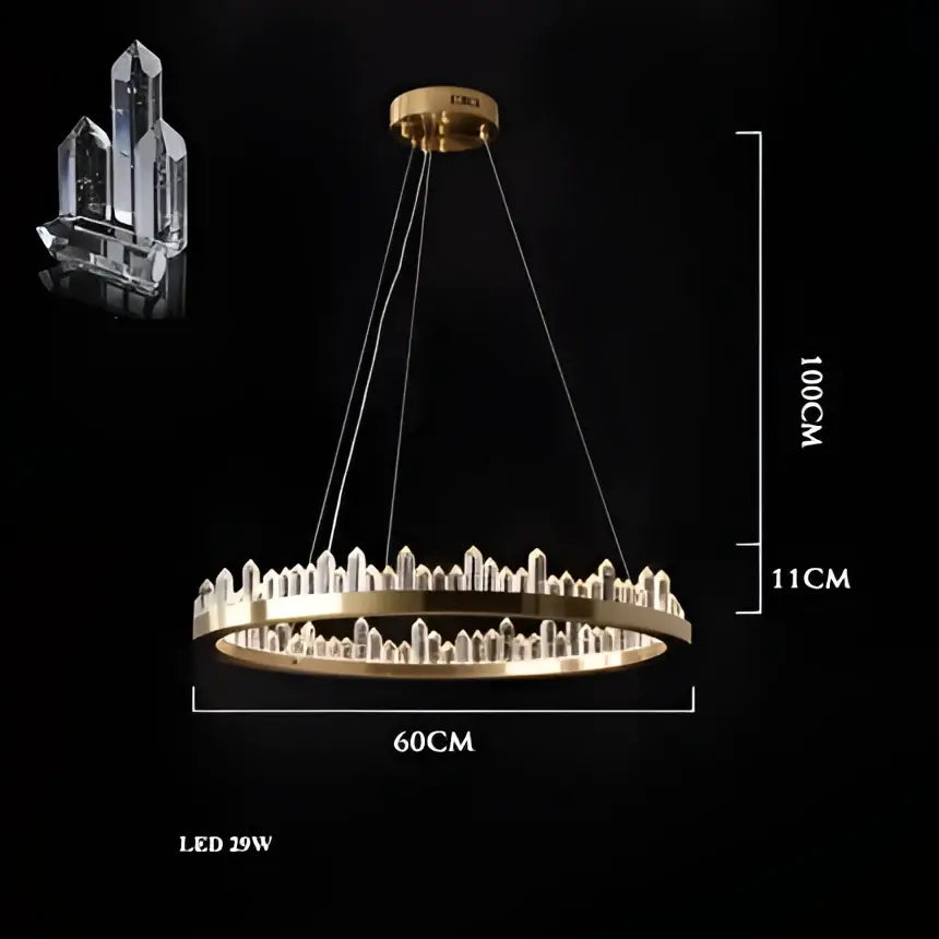 DecorBites™ Arrow Crystal LED Chandelier: Modern Living Room Dining Table Bedroom Home Light