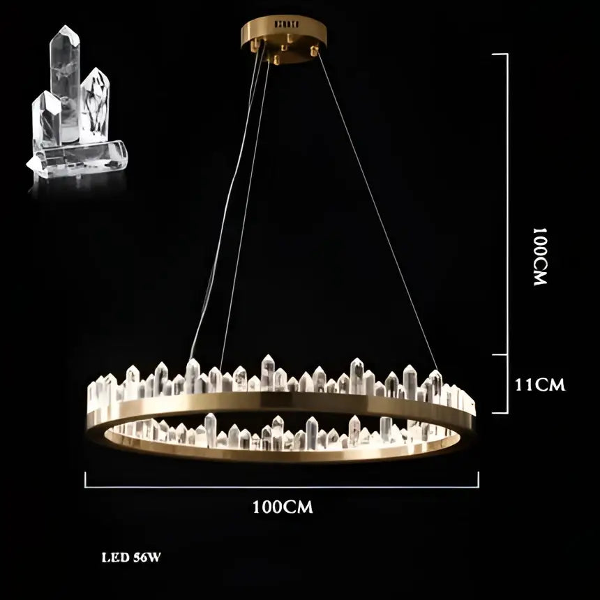 DecorBites™ Arrow Crystal LED Chandelier: Modern Living Room Dining Table Bedroom Home Light