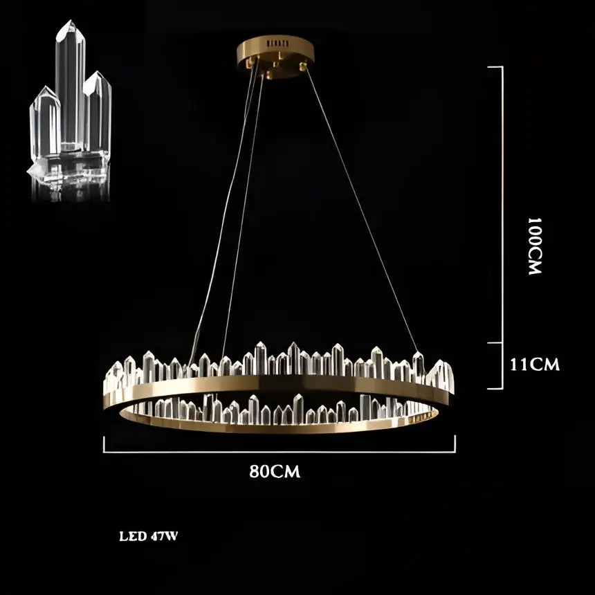 DecorBites™ Arrow Crystal LED Chandelier: Modern Living Room Dining Table Bedroom Home Light