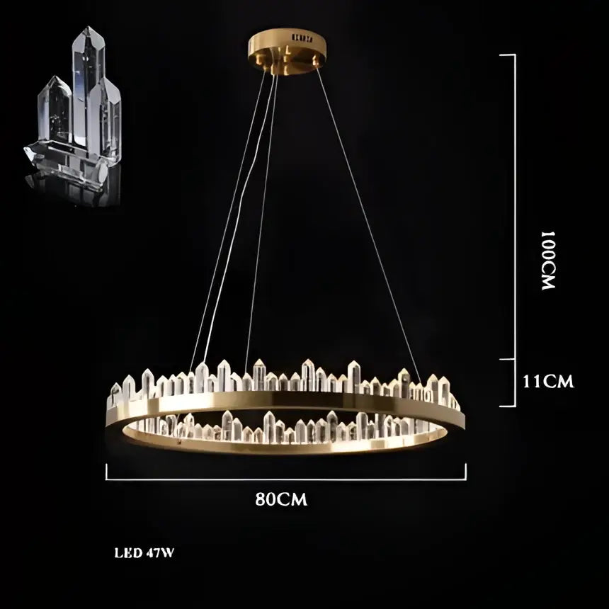 DecorBites™ Arrow Crystal LED Chandelier: Modern Living Room Dining Table Bedroom Home Light