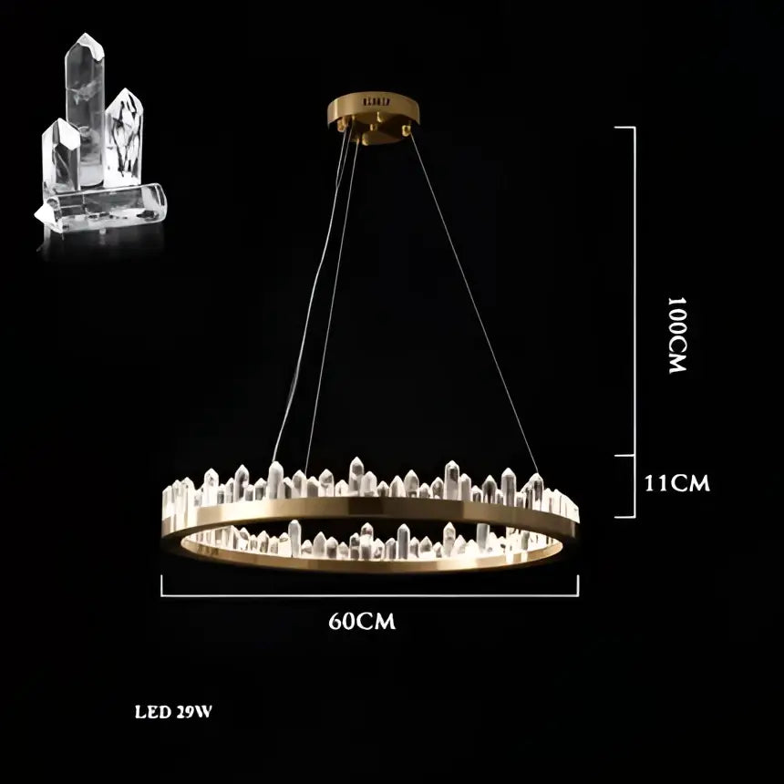 DecorBites™ Arrow Crystal LED Chandelier: Modern Living Room Dining Table Bedroom Home Light