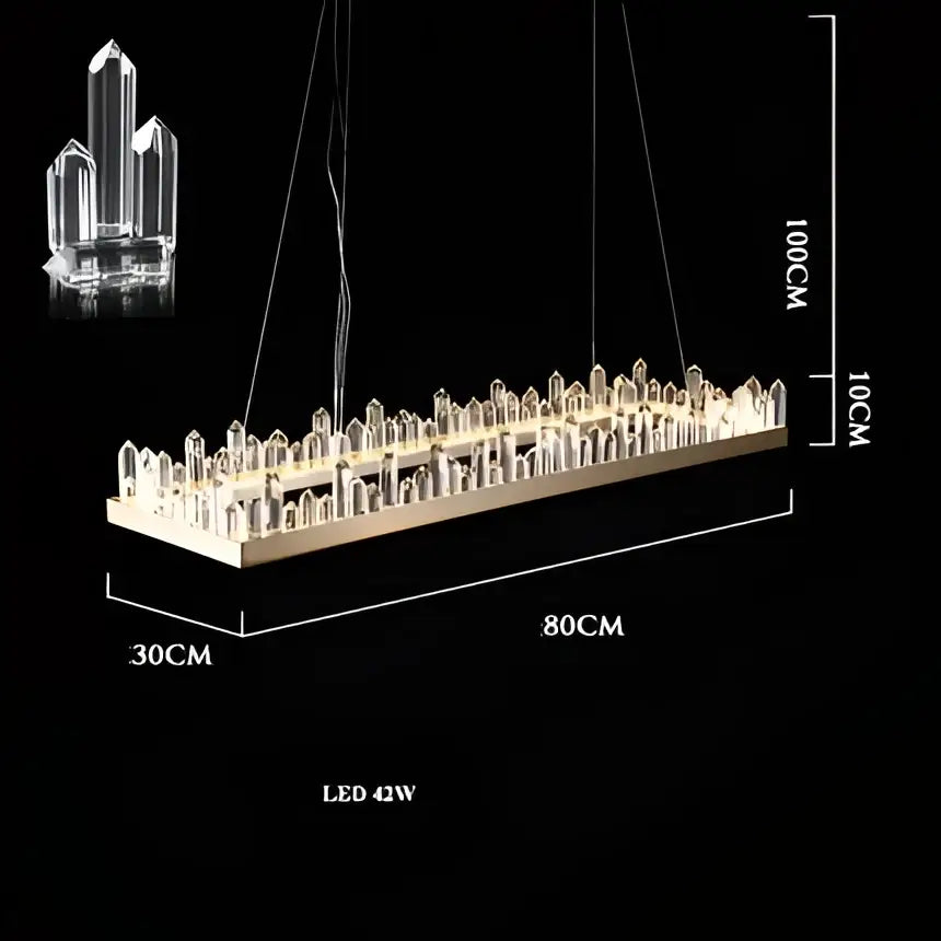 DecorBites™ Arrow Crystal LED Chandelier: Modern Living Room Dining Table Bedroom Home Light