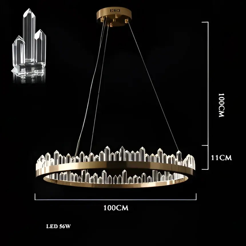 DecorBites™ Arrow Crystal LED Chandelier: Modern Living Room Dining Table Bedroom Home Light