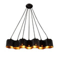DecorBites™ art deco black metal honeycomb ceiling light with gold geometric design for dining room island lighting