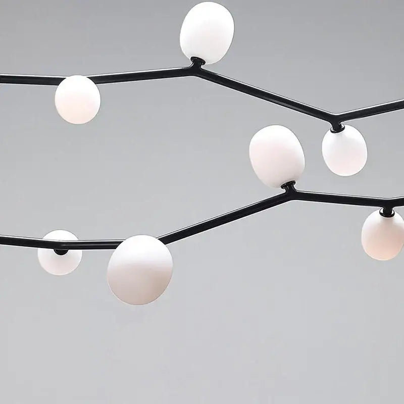 DecorBites™ Art Deco Branches Chandeliers Black White Glass G9 Bulb Height Adjustable