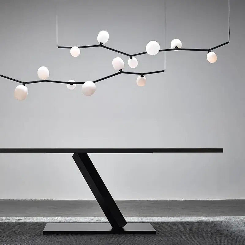 DecorBites™ Art Deco Branches Chandeliers Black White Glass G9 Bulb Height Adjustable