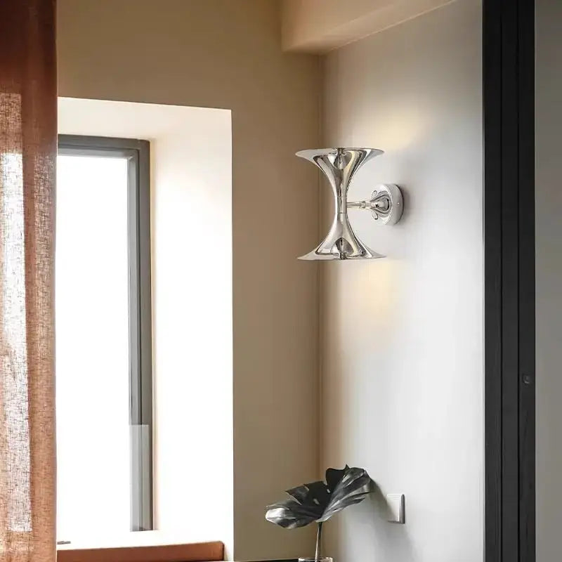 DecorBites™ Art Deco Chrome Horn Wall Lights for Bedroom Living Room Indoor Lighting