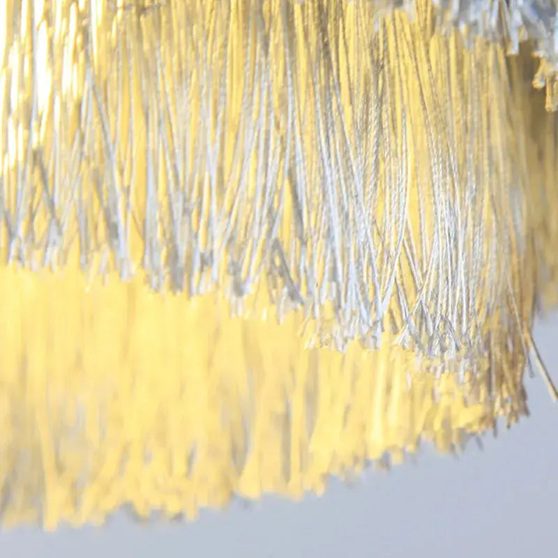 DecorBites™ Art Deco Cotton Thread Tiered Chandelier in Black Gold Finishing
