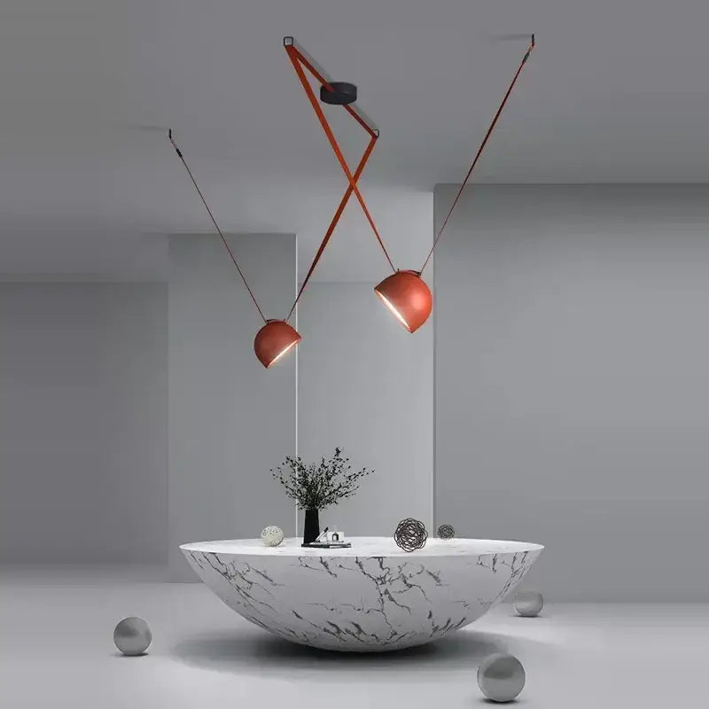 DecorBites™ Art Deco Cross Belt Black Orange Lustre Hanging Lamp for Living Room