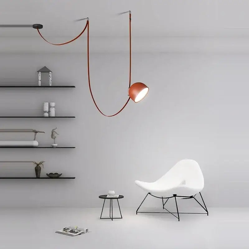 DecorBites™ Art Deco Cross Belt Black Orange Lustre Hanging Lamp for Living Room