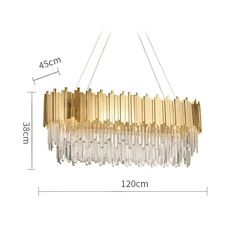 DecorBites™ Art Deco Crystal LED Chandelier - 4 Tier Gold Silver Designer Lighting