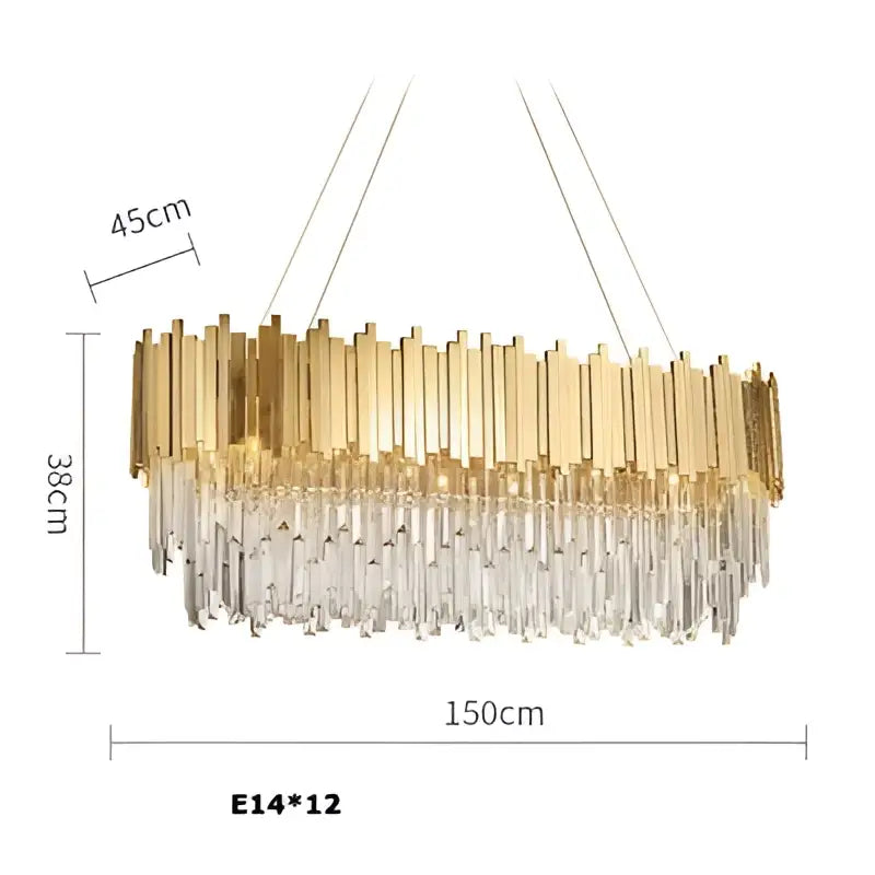 DecorBites™ Art Deco Crystal LED Chandelier - 4 Tier Gold Silver Designer Lighting