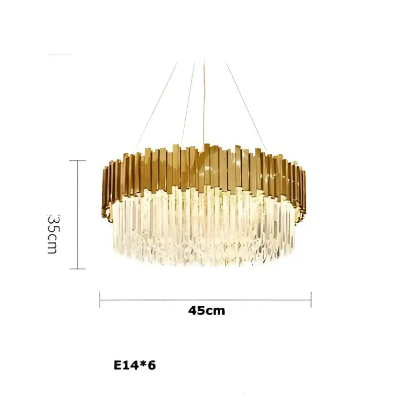 DecorBites™ Art Deco Crystal LED Chandelier - 4 Tier Gold Silver Designer Lighting