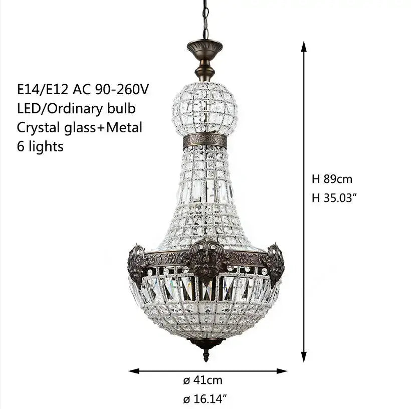 DecorBites™ Art Deco Crystal LED Chandelier in 2 Sizes for Parlor, Bedroom, Lobby, Hotel