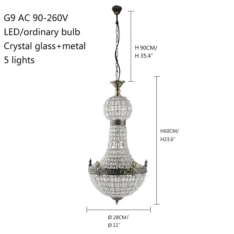 DecorBites™ Art Deco Crystal LED Chandelier in 2 Sizes for Parlor, Bedroom, Lobby, Hotel